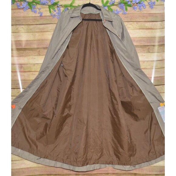 London Fog Ladies Brown Windbreaker Trench Coat Classic Size 18 Quilted Liner - Picture 8 of 11